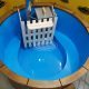 Plastic hot tub with internal oven